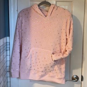 ☀️Pink and gold star fleece hoodie